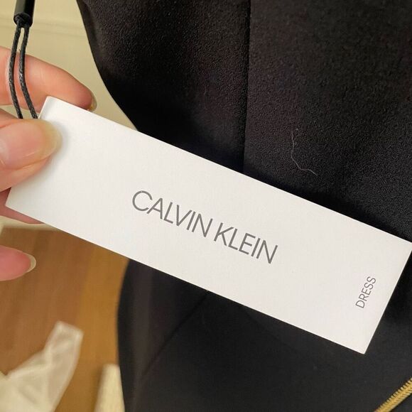 NWT Calvin Klein Sleeveless Scuba Crepe Dress Black 8 - Picture 8 of 10